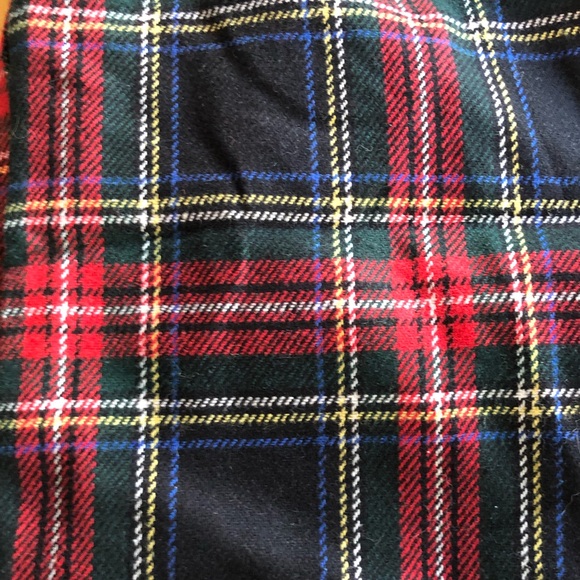 Vintage Plaid Wool High Waisted Long Shorts Red Green Tartan Christmas Large EUC - Picture 8 of 16